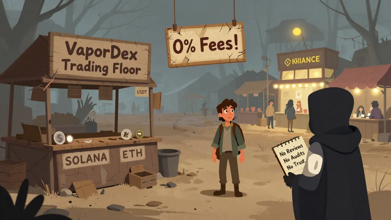 An empty marketplace with abandoned trading stalls and a shadowy figure holding a ledger marked 'No Reviews'.