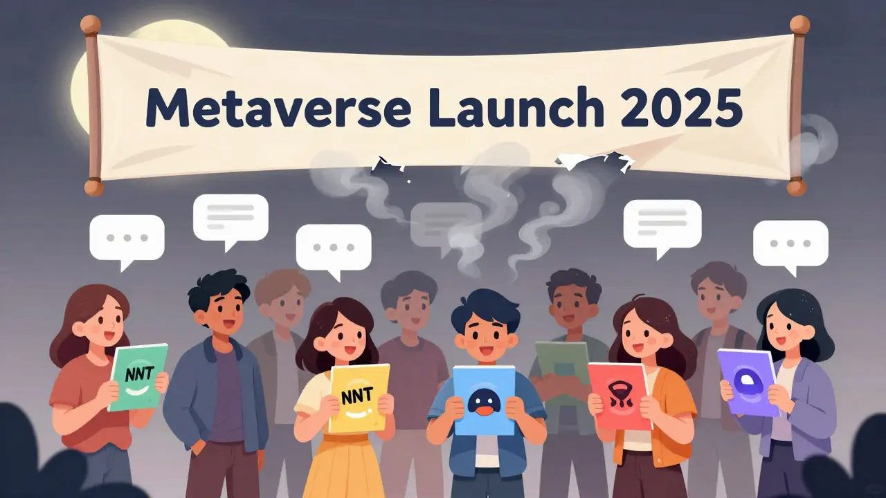 NFT buyers holding digital art as their roadmap crumbles and team faces disappear into smoke.