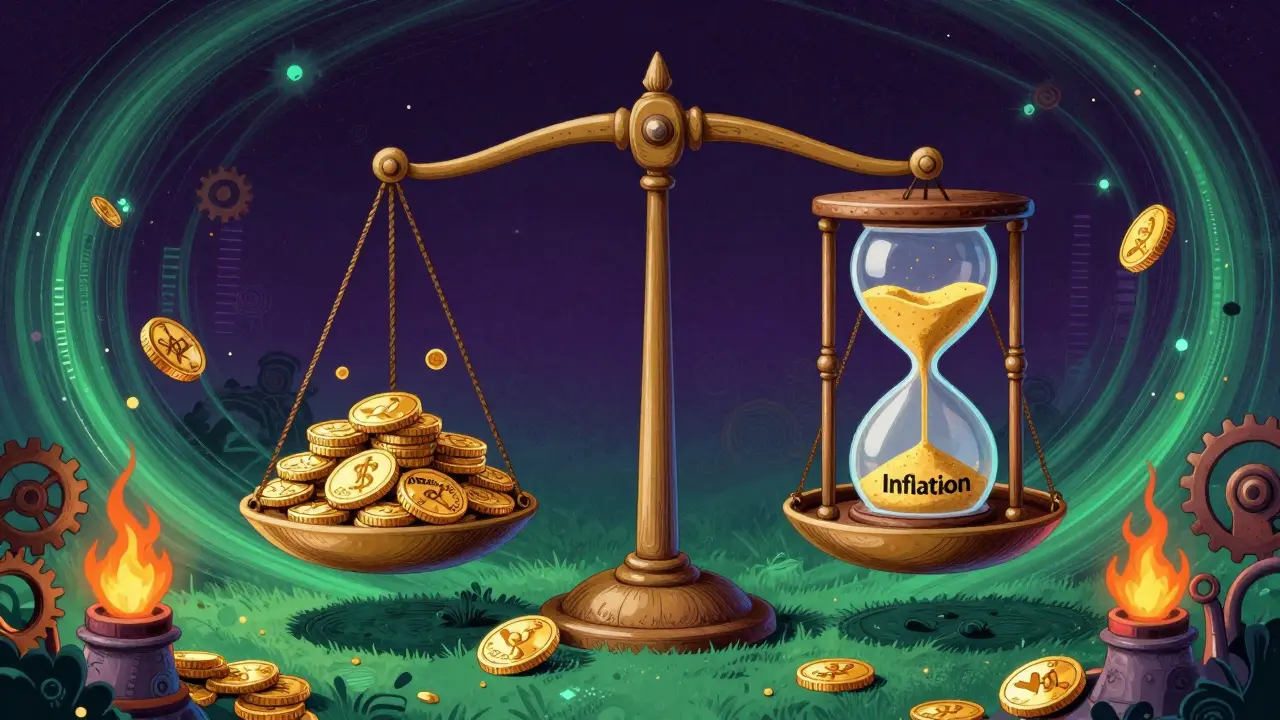 Magical scale balancing game rewards against inflation risks