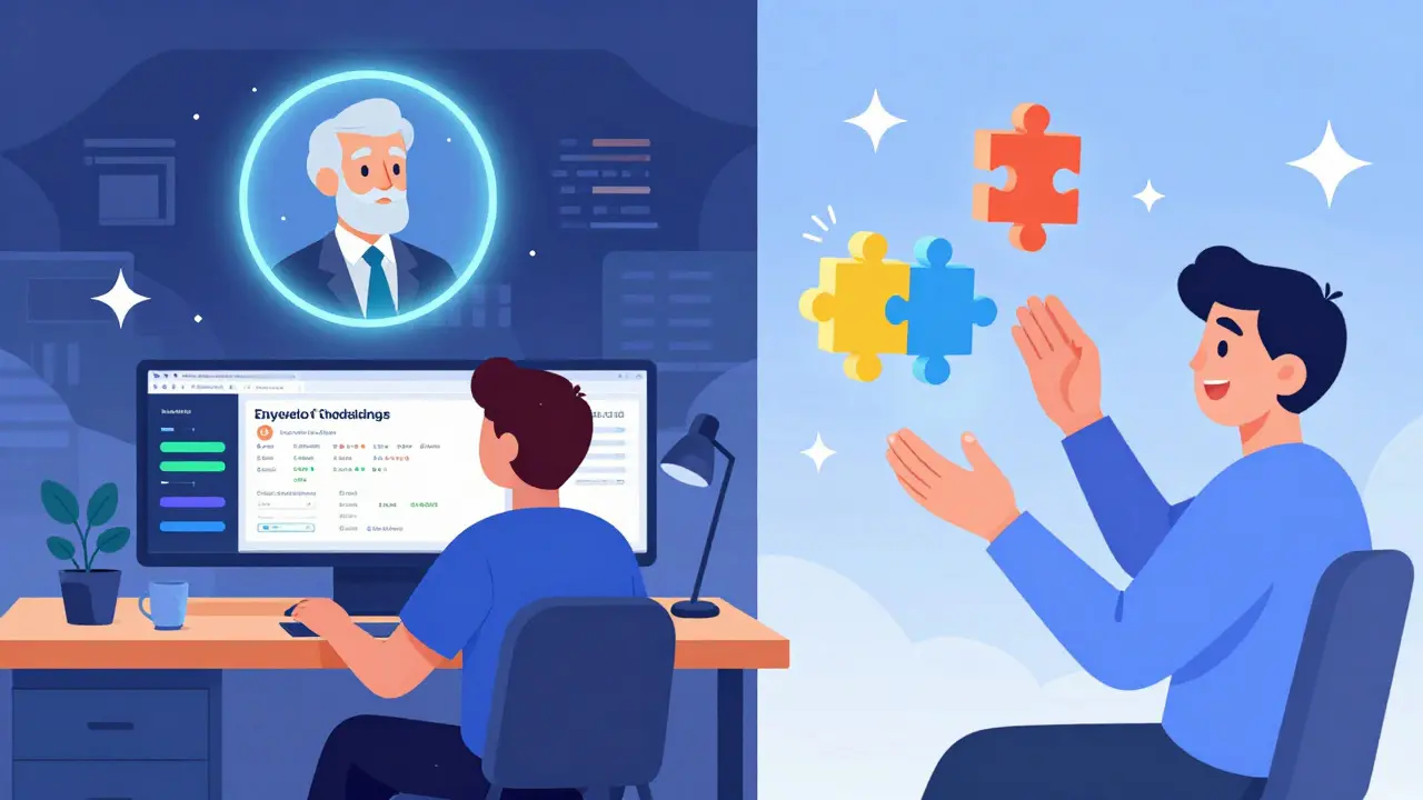 Illustration of copy trading and gamified crypto education