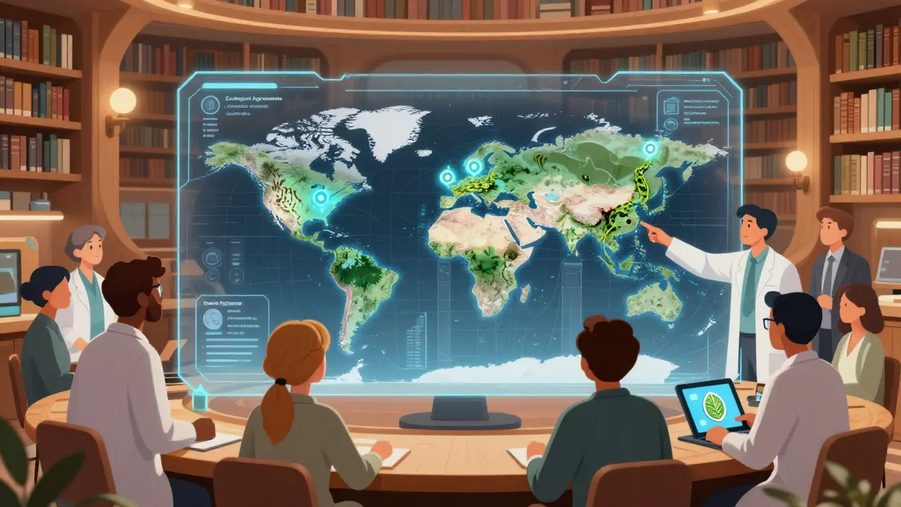 Community viewing holographic ecological agreement map