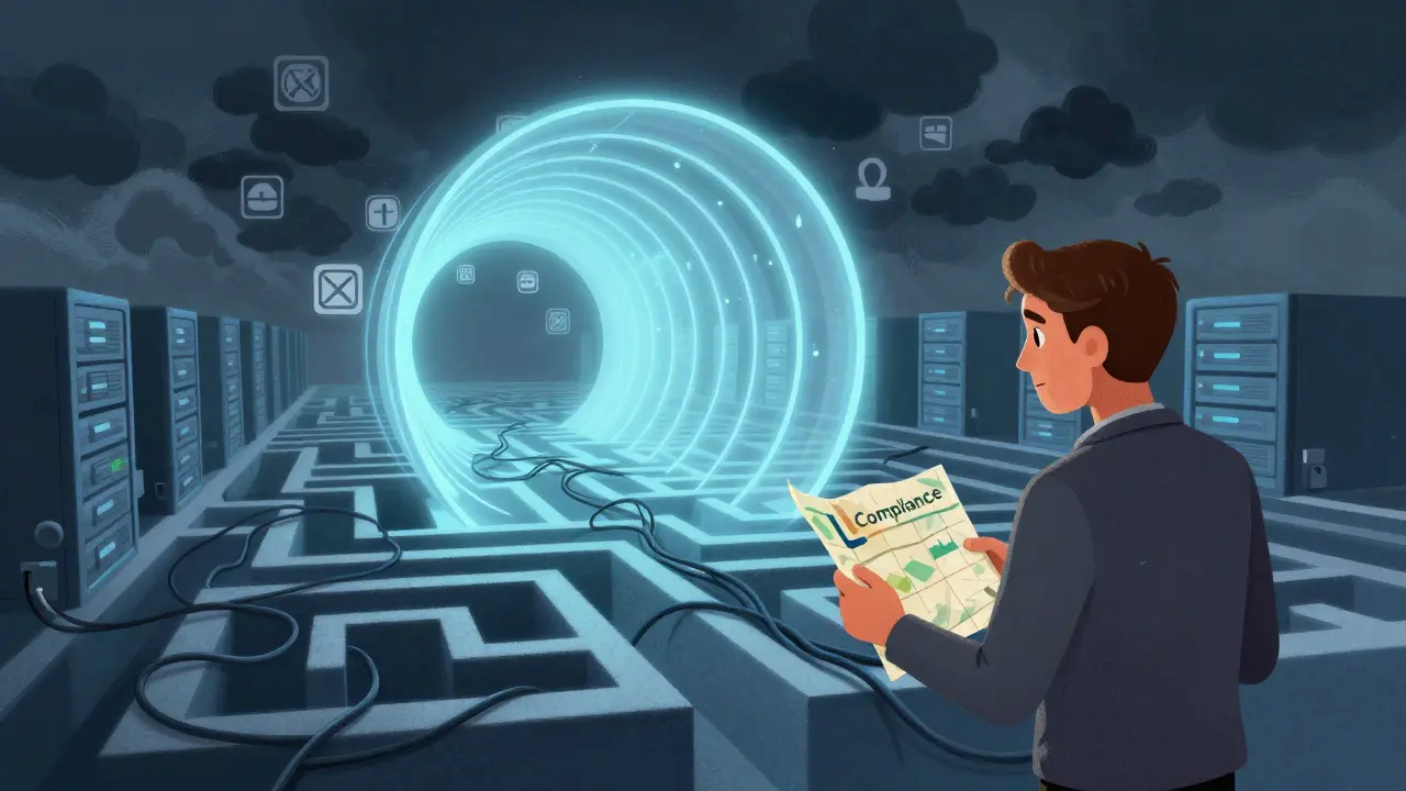 Trader using VPN tunnel to navigate around blocked crypto exchanges
